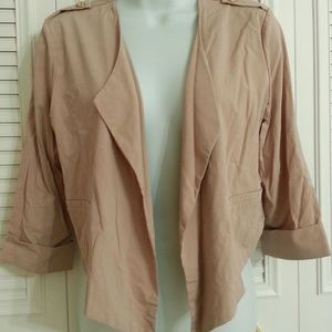 67WD SWISS TAUPE 3/4 SLEEVE SHRUG